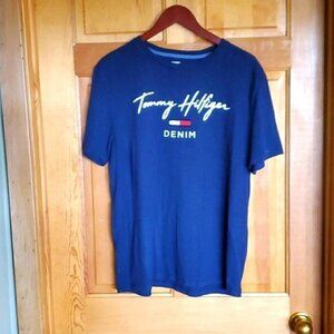 Tommy Hilfiger Denim Graphic Logo Name Short Sleeve Sz L T-shirt‎